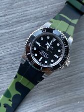 Cinturino in gomma vulcanizzata svasato mimetico 20 mm NERO/VERDE per ceramica Rolex