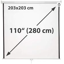 TecTake Schermo per proiezione home cinema 16:9 4:3 HD TV (203x203cm | 110")