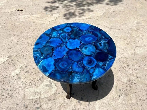 Tavolo rotondo agata blu - tavolo,