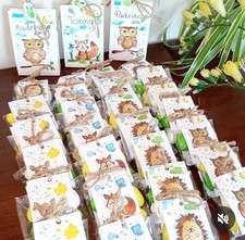 Bomboniere porta confetti decorati a mano animali del bosco battesimo comunione