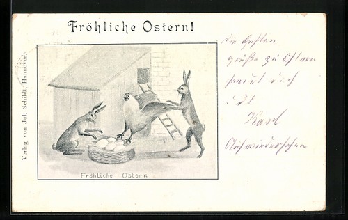 Cartolina coniglietti pasquali