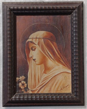 Quadro Antico Ritratto Maria Sacra Madonna Maria Mamma di Dio