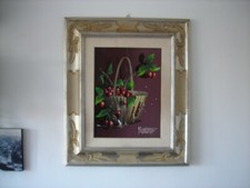 Alfano Dardari, olio su tela 30x40 del 1978, ripiano con cesto di ciliegie