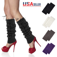 Women Crochet Knit Ribbed Leg