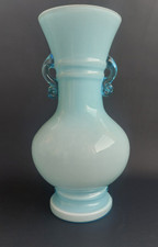 1950 VASO OPALINE INCAMICIATO AZZURRO VENEZIA MURANO VETRO SOFFIATO