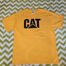 T-shirt gatto uomo grande gialla da lavoro casual comoda 100% cotone naturale CPHEA001