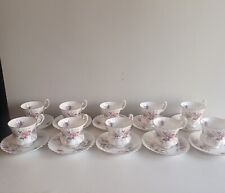 ROYAL ALBERT LAVENDER ROSE 10 DIECI TAZZE CAFFÈ E PIATTINO IN PORCELLANA INGLESE