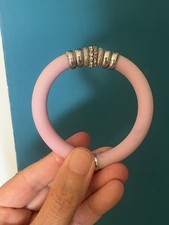 VINTAGE BRACCIALE SILICONE E ARGENTO 925 CON SWAROVSKI PRYNGEPS(?)