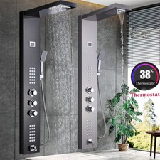 Pannello Termostatico colonna doccia idromassaggio inox soffione con miscelatore