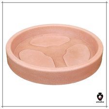 Sottovaso rotondo in resina colore terracotta per vaso plastica grande esterno