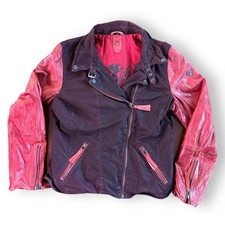 RARA giacca pelle moto rossa