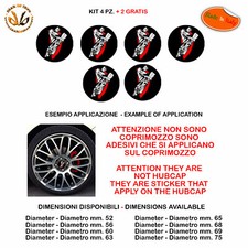 Adesivi coprimozzo diabolik pugnale sticker for hubcap auto moto print pvc 6 pz.