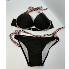 Set bikini nero stampa