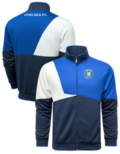 Giacca da pista Icon Sports Chelsea FC blu bianco navy con licenza ufficiale