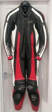 Alpinestars Monza 1 Pezzo Pelle Corsa Rosso Nero Ottime Condizioni EU 50