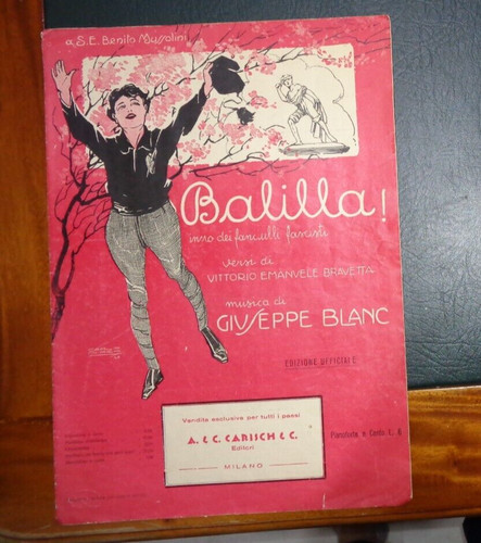 Spartito fascismo balilla inno - fascismo,