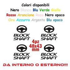 Adesivi BLOCK SHAFT 4 pezzi auto camion moto antifurto 48x43mm INTERNO ESTERNO