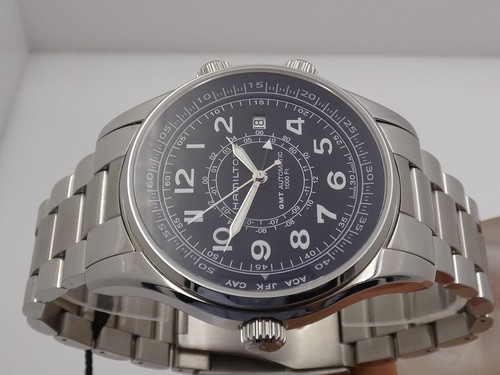 Hamilton khaki navy utc gmt - utc,