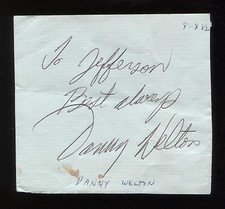 Pagina note cartacee firmata Danny Welson firma vintage autografata