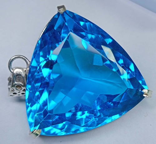 Ciondolo topazio blu taglio - ciondolo,