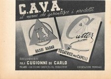 CAVA. Rasoi radar, tosatrice per capelli. Advertising 1947