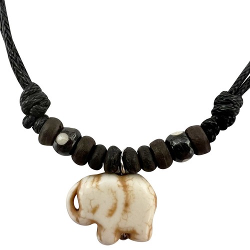 Elephant pendant necklace - pendant, wood