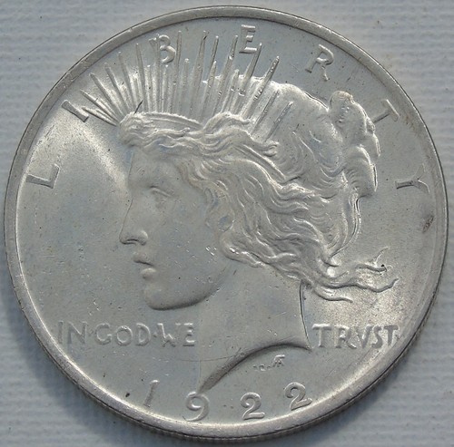 1922 usa silver peace dollar - silver,
