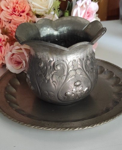Vassoio vaso vintage peltro - vaso,