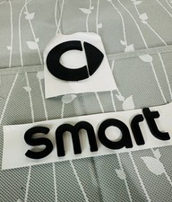 scritte logo emblema adesivi stemma nero satinato per smart fortwo 450 451