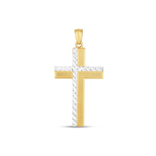 Ciondolo croce oro - croce, bicolore