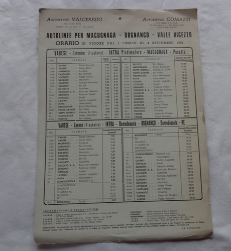 Orario 1983 autolinee - 1983,