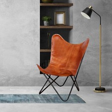 Sedia in pelle accento