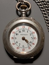 OROLOGIO DA TASCA DA DONNA WENGIA diam.32,5mm ARGENTO 800 + CATENA ARGENTO 835