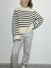 Massimo Dutti maglione pullover pullover top bianco nero a righe M