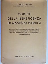 Codice della beneficenza ed assistenza pubblica Gaetano paolo 1958 diritto legge