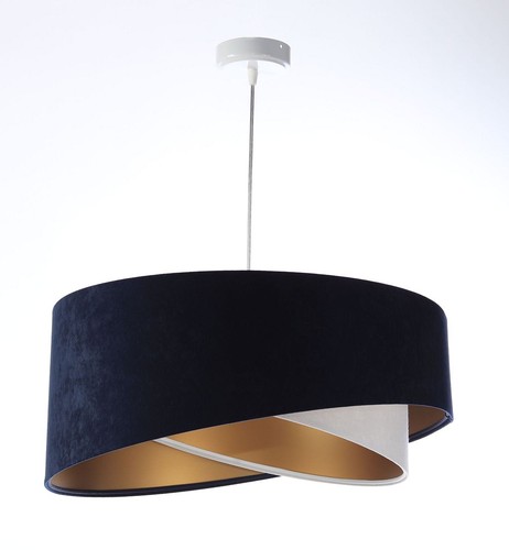 Lampadario sospeso tessuto blu - lampadario,