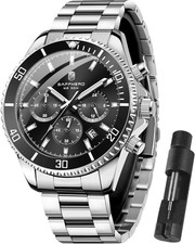 Orologio Uomo Analogico Al Quarzo Cronografo 50M Impermeabile Moda Sportivo Eleg