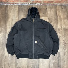 Giacca Carhartt Active vintage uomo 4XL JR105 nera da lavoro foderata termicamente USA