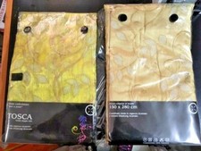 Coordinato tenda organza ricamato e Shantung tendone 2 veli 150x280 oro giallo