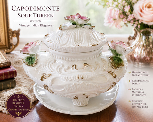 Zuppiera vintage capodimonte - zuppiera,