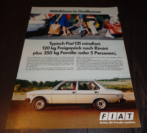 Pubblicità fiat 131 - 131, mirafiori