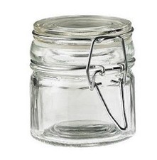 Vasetto vetro con coperchio - in,