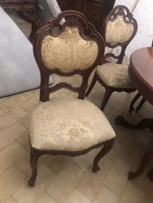 tavolo c/6sedie stile classico in legno e stoffa