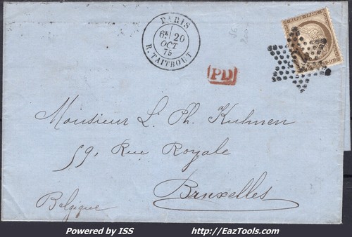 France sur lettre etoile - sur,