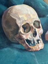 Quadro Antico Memento Mori Natura Morta Teschio Vanitas Ritratto Linard Lorrain