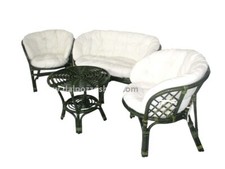 Salotto Rattan Naturale Da Esterno Giardino Vimini Salottino Set