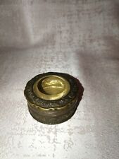 Scatoletta Ottone E Vetro Portapillole portagioie antica vintage 
