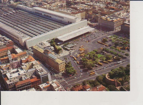Cartolina roma stazione - cartolina,