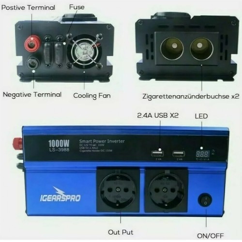 Inverter potenza 1000w - inverter, 12v