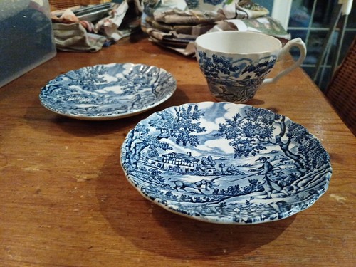 Vintage blu bianco the - blu, e